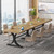 10.5FT Conference Table, Modern Meeting Table for 8-10 People, Rectangle Seminar Boardroom Table for Office Conference Room with Stylish Legs (2, Brown and Black)