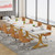 10.5FT Conference Table, Modern Meeting Table for 8-10 People, Rectangle Seminar Boardroom Table for Office Conference Room with Stylish Legs (2, White + Gold)