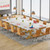 10.5FT Conference Table, Modern Meeting Table for 8-10 People, Rectangle Seminar Boardroom Table for Office Conference Room with Stylish Legs (2, White + Gold)