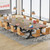 10.5FT Conference Table, Modern Meeting Table for 8-10 People, Rectangle Seminar Boardroom Table for Office Conference Room with Stylish Legs (4, Grey + Black)