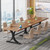 10.5FT Conference Table, Modern Meeting Table for 8-10 People, Rectangle Seminar Boardroom Table for Office Conference Room with Stylish Legs (4, Rustic Brown and Black)