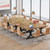 10.5FT Conference Table, Modern Meeting Table for 8-10 People, Rectangle Seminar Boardroom Table for Office Conference Room with Stylish Legs (6, Brown and Black)