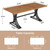 10.5FT Conference Table, Modern Meeting Table for 8-10 People, Rectangle Seminar Boardroom Table for Office Conference Room with Stylish Legs (6, Rustic Brown and Black)