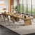 Conference Table, 8ft Conference Room Table for 10 People, Large Meeting Desk with Cable Grommet, Modern Boardroom Table for Office Conference (2, Brown)