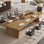 Conference Table, 8ft Conference Room Table for 10 People, Large Meeting Desk with Cable Grommet, Modern Boardroom Table for Office Conference (2, Brown)