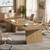 Conference Table, 8ft Conference Room Table for 10 People, Large Meeting Desk with Cable Grommet, Modern Boardroom Table for Office Conference (6, Brown)