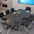 8FT Conference Table,94.4 L x 47.2 W x30.7 H Meeting Seminar Table with Grommet,Stability Enhancement,Large Conference Room Table for Office Meeting (Gray)