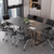 8FT Conference Table,94.4 L x 47.2 W x30.7 H Meeting Seminar Table with Grommet,Stability Enhancement,Large Conference Room Table for Office Meeting (Gray)
