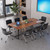 8FT Conference Table,94.4 L x 47.2 W x30.7 H Meeting Seminar Table with Grommet,Stability Enhancement,Large Conference Room Table for Office Meeting (Brown)