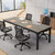 6.5 FT Conference Room Table, 78.74" W x 27.56" D Large Office Conference Table, Modern Seminar Meeting Table Desk for Boardroom, Meeting Room (1, Gray and Black)
