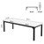 6.5 FT Conference Room Table, 78.74" W x 27.56" D Large Office Conference Table, Modern Seminar Meeting Table Desk for Boardroom, Meeting Room (1, White and Black)