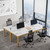 6.5 FT Conference Room Table, 78.74" W x 27.56" D Large Office Conference Table, Modern Seminar Meeting Table Desk for Boardroom, Meeting Room (1, White and Gold)