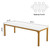 6.5 FT Conference Room Table, 78.74" W x 27.56" D Large Office Conference Table, Modern Seminar Meeting Table Desk for Boardroom, Meeting Room (1, White and Gold)