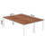 6.5 FT Conference Room Table, 78.74" W x 27.56" D Large Office Conference Table, Modern Seminar Meeting Table Desk for Boardroom, Meeting Room (2, Brown and White)