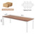 6.5 FT Conference Room Table, 78.74" W x 27.56" D Large Office Conference Table, Modern Seminar Meeting Table Desk for Boardroom, Meeting Room (2, Brown and White)
