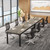 6.5 FT Conference Room Table, 78.74" W x 27.56" D Large Office Conference Table, Modern Seminar Meeting Table Desk for Boardroom, Meeting Room (2, Gray and Black)