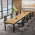 6.5 FT Conference Room Table, 78.74" W x 27.56" D Large Office Conference Table, Modern Seminar Meeting Table Desk for Boardroom, Meeting Room (2, Natural)