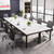 6.5 FT Conference Room Table, 78.74" W x 27.56" D Large Office Conference Table, Modern Seminar Meeting Table Desk for Boardroom, Meeting Room (2, White and Black)