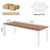 6.5 FT Conference Room Table, 78.74" W x 27.56" D Large Office Conference Table, Modern Seminar Meeting Table Desk for Boardroom, Meeting Room (4, Brown and White)