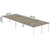 6.5 FT Conference Room Table, 78.74" W x 27.56" D Large Office Conference Table, Modern Seminar Meeting Table Desk for Boardroom, Meeting Room (4, Gray)