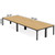 6.5 FT Conference Room Table, 78.74" W x 27.56" D Large Office Conference Table, Modern Seminar Meeting Table Desk for Boardroom, Meeting Room (4, Natural)