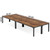 6.5 FT Conference Room Table, 78.74" W x 27.56" D Large Office Conference Table, Modern Seminar Meeting Table Desk for Boardroom, Meeting Room (4, Rustic Brown)