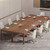 6.5 FT Conference Room Table, 78.74" W x 27.56" D Large Office Conference Table, Modern Seminar Meeting Table Desk for Boardroom, Meeting Room (4, Walnut)
