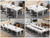 6.5 FT Conference Room Table, 78.74" W x 27.56" D Large Office Conference Table, Modern Seminar Meeting Table Desk for Boardroom, Meeting Room (4, White)