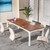 6.5 FT Conference Room Table, 78.74" W x 27.56" D Large Office Conference Table, Modern Seminar Meeting Table Desk for Boardroom, Meeting Room (6, Brown and White)