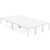 6.5 FT Conference Room Table, 78.74" W x 27.56" D Large Office Conference Table, Modern Seminar Meeting Table Desk for Boardroom, Meeting Room (6, White)
