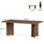 5.5FT Conference Table, 63-inch Rectangle Meeting Seminar Table, Large Wooden Business Tables for 4-6 People, Heavy Duty Pedestal (Dark Brown)
