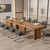 10.5FT Conference Table, Large Rectangle Meeting Seminar Table for 10-12 Person, Long Wooden Business Tables (Set of 2, Walnut)