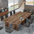 10.5FT Conference Table, Large Rectangle Meeting Seminar Table for 10-12 Person, Long Wooden Business Tables (Set of 2, Dark Brown)