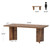 10.5FT Conference Table, Large Rectangle Meeting Seminar Table for 10-12 Person, Long Wooden Business Tables (Set of 2, Distressed Brown)
