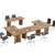 10.5FT Conference Table, Large Rectangle Meeting Seminar Table for 10-14 Person, Long Wooden Business Tables (Set of 4, Light Oak Brown)