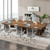 15.7FT Conference Table, Large Rectangle Meeting Seminar Table for 14-16 Person, Long Wooden Business Tables (Set of 6, Dark Brown)