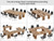 10.5FT Conference Table, Large Rectangle Meeting Seminar Table for 10-14 Person, Long Wooden Business Tables (Set of 6, Light Oak Brown)