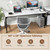 60" Conference Desk Set of 2, Modern Boardroom Desk with Storage Bag, Headphone Hook, Sturdy Metal Frame, Rectangular Seminar Table with Charging Station