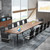 6FT Conference Table, Rectangular Meeting Room Tables, Modern Industrial Seminar Table Boardroom Desk with Metal Legs for Office, 70.8’’ L x 31.5’’ W x 29.5’’ H (Brown and Black)