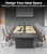 10FT Conference Table for 10 People, Executive Office Table, Rectangular Boardroom Meeting Table with Built-in Power Outlets & USB Ports, 2" Thick Tabletop (Oak & Gray, 118" L * 51" W * 30" H)
