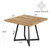 31.5" Square Conference Table, Industrial Office Meeting Table for 4 People, Business Podcast Furniture with Metal Base for Small Spaces, Office Conference, Natural
