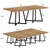 31.5" Square Conference Table, Industrial Office Meeting Table for 4 People, Business Podcast Furniture with Metal Base for Small Spaces, Office Conference, Natural