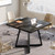 31.5" Square Conference Table, Industrial Office Meeting Table for 4 People, Business Podcast Furniture with Metal Base for Small Spaces, Office Conference, Vintage Black