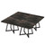31.5" Square Conference Table, Industrial Office Meeting Table for 4 People, Business Podcast Furniture with Metal Base for Small Spaces, Office Conference, Vintage Black