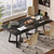 31.5" Square Conference Table Set of 2, 63" Industrial Office Meeting Table for 4-6 People, Business Podcast Furniture with Metal Base for Small Spaces, Office Conference, Vintage Black