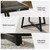 31.5" Square Conference Table Set of 4, 10 ft Industrial Office Meeting Table for 8-10 People, Business Podcast Furniture with Metal Base for Small Spaces, Office Conference, Vintage Black