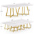 31.5" Square Conference Table Set of 4, 10 ft Industrial Office Meeting Table for 8-10 People, Business Podcast Furniture with Metal Base for Small Spaces, Office Conference, White & Gold