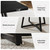 31.5" Square Conference Table Set of 6, 8 ft Industrial Office Meeting Table for 8-10 People, Business Podcast Furniture with Metal Base for Small Spaces, Office Conference, Black