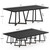 31.5" Square Conference Table Set of 6, 8 ft Industrial Office Meeting Table for 8-10 People, Business Podcast Furniture with Metal Base for Small Spaces, Office Conference, Black