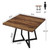 31.5" Square Conference Table Set of 6, 8 ft Industrial Office Meeting Table for 8-10 People, Business Podcast Furniture with Metal Base for Small Spaces, Office Conference, Brown
